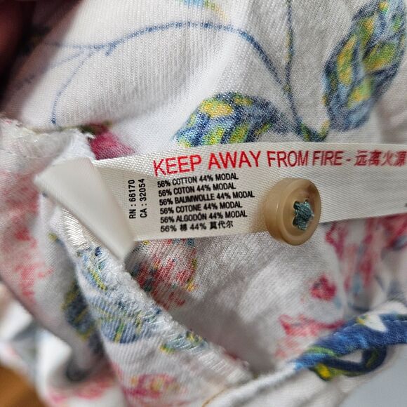 Anthropologie KELLY LOUISE JUDD Whimsical Flannel Sleep Dress Small Rabbits - Picture 9 of 9